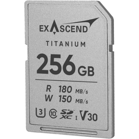 Exascend EX256GSDU1-M Titanium - karta pamięci, 256GB, SDXC (UHS-I, V30, U3, C10, R180/W150)
